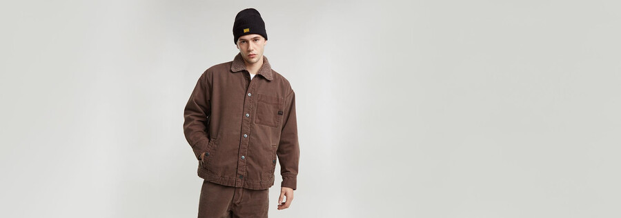 boxy fit sherpa jacket