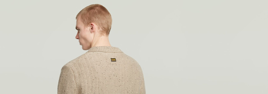 polo collar full zip knit