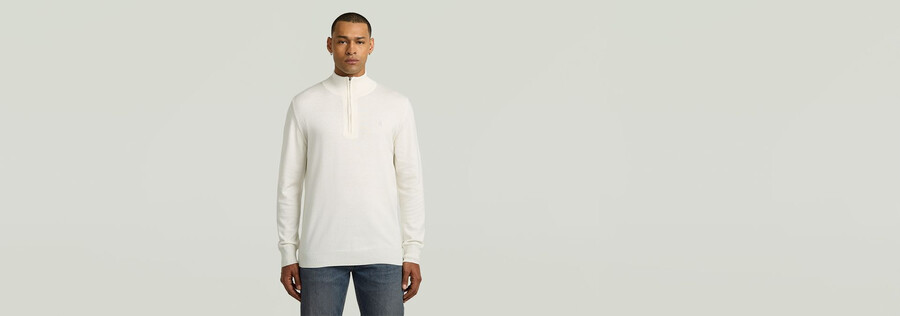 half zip knitted sweater