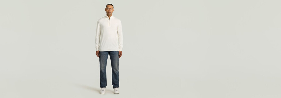 half zip knitted sweater
