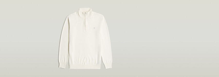 half zip knitted sweater