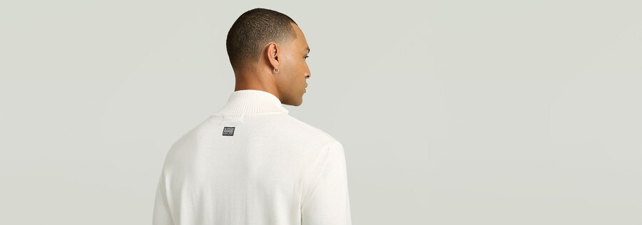 half zip knitted sweater