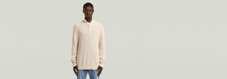 pullover half zip knit
