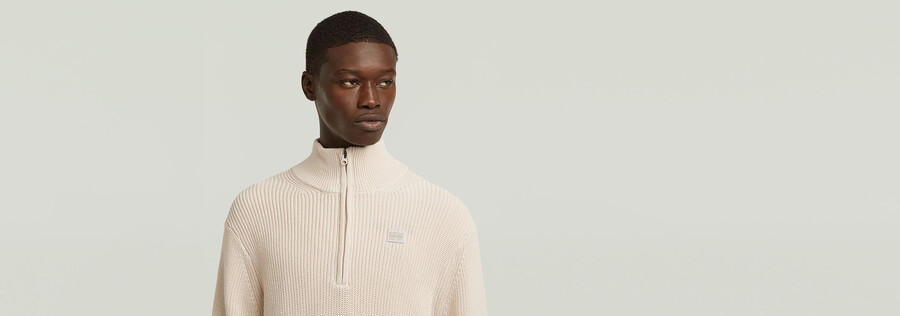 pullover half zip knit