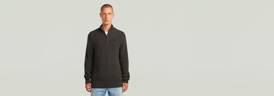 pullover half zip knit