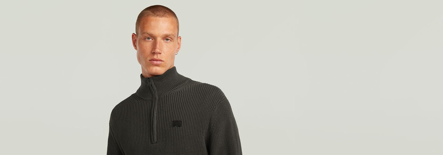 pullover half zip knit
