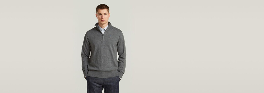 the olivier - correct half zip sweater