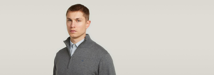 the olivier - correct half zip sweater