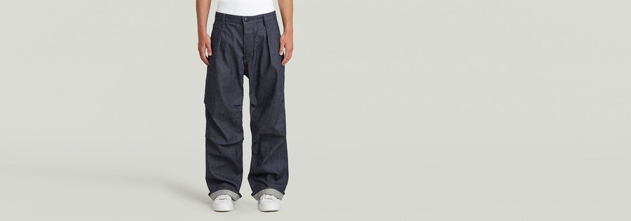 pleated denim selvedge pant 2.0