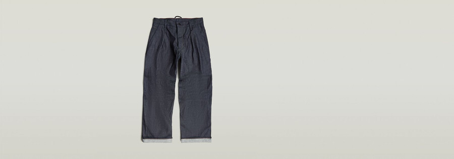 pleated denim selvedge pant 2.0