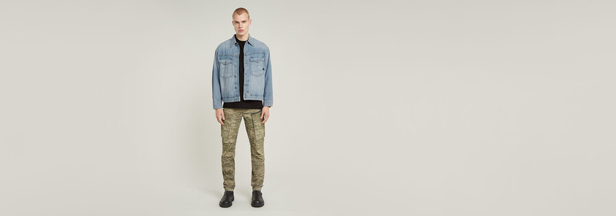 rovic zip 3d regular tapered pants