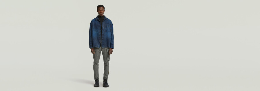 zip pocket 3d skinny cargo pants