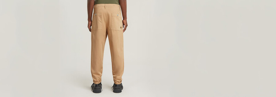 pleated chino relaxed tapered