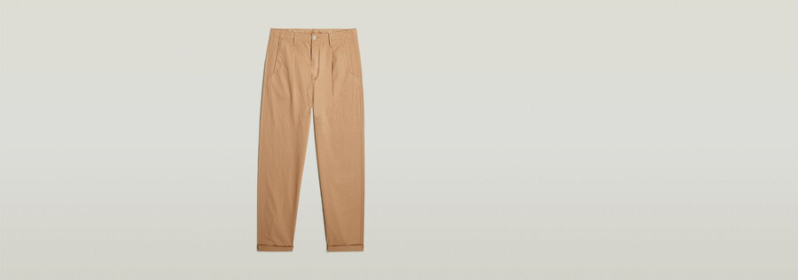 pleated chino relaxed tapered