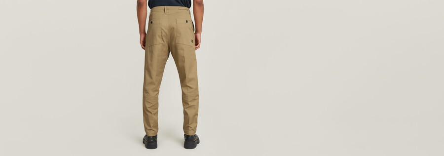 pleated chino relaxed tapered