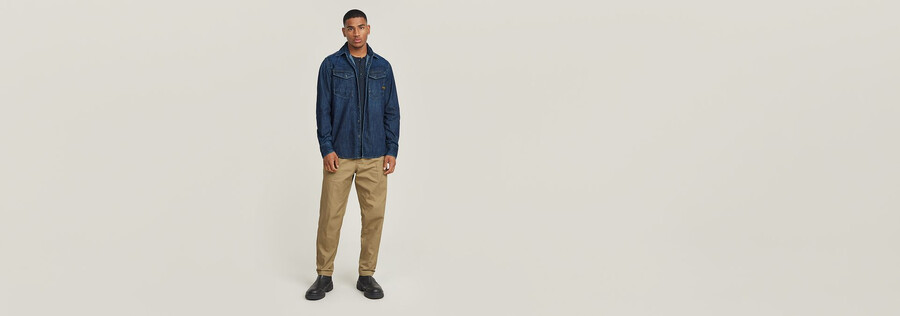 pleated chino relaxed tapered