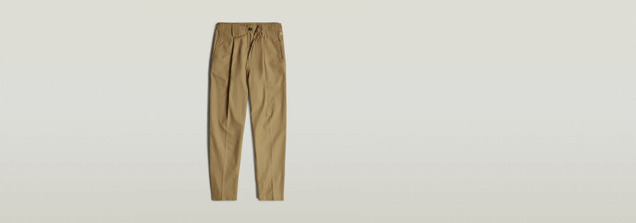 pleated chino relaxed tapered