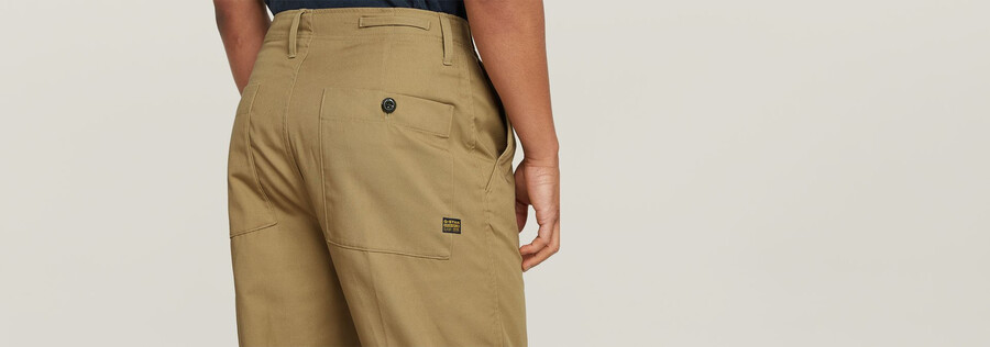 pleated chino relaxed tapered