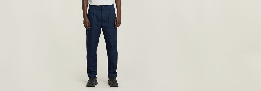 pleated chino relaxed tapered