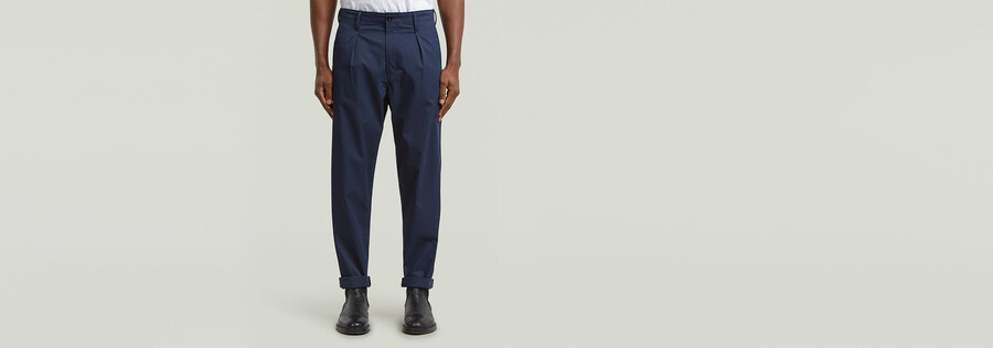 pleated chino relaxed tapered