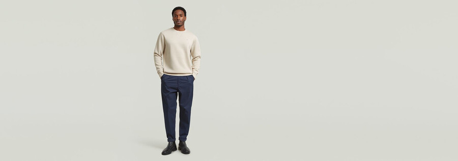 pleated chino relaxed tapered