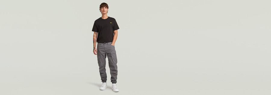 cargo 3d regular tapered cuffed pants
