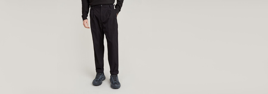 pleated tech chino relaxed