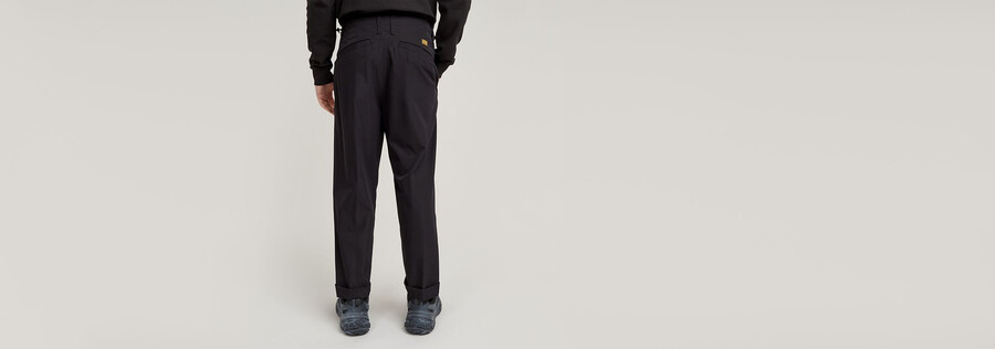 pleated tech chino relaxed