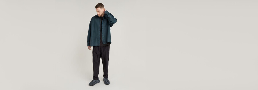 pleated tech chino relaxed