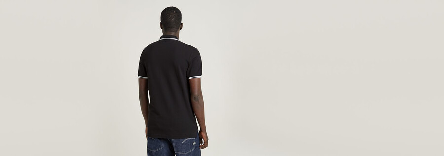 dunda slim stripe polo