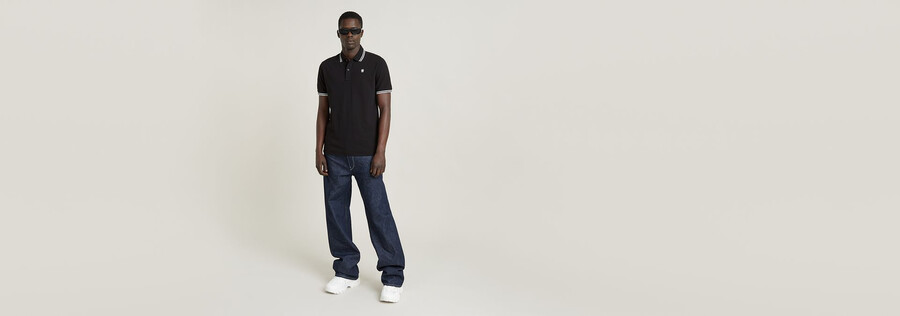 dunda slim stripe polo