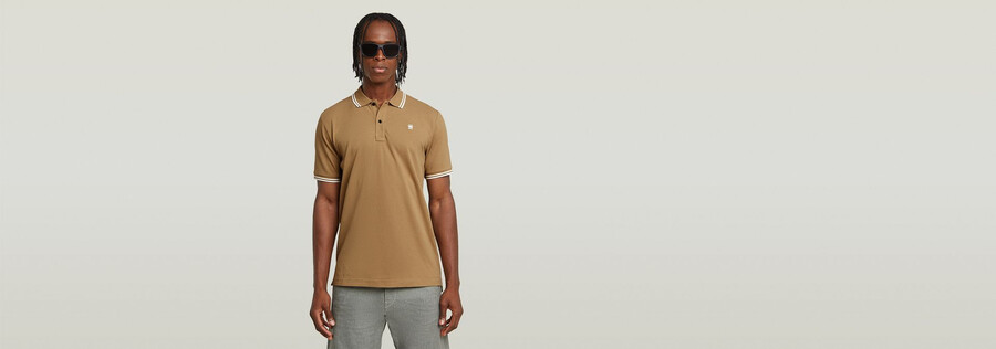 dunda slim stripe polo