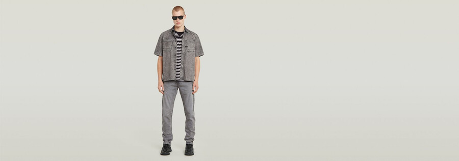 slanted double pocket regular shirt