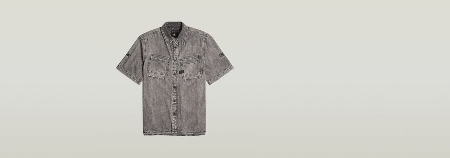 slanted double pocket regular shirt