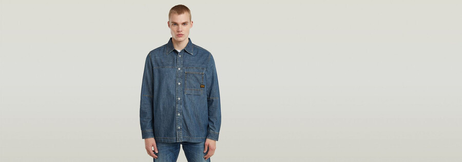 1-pocket regular denim shirt