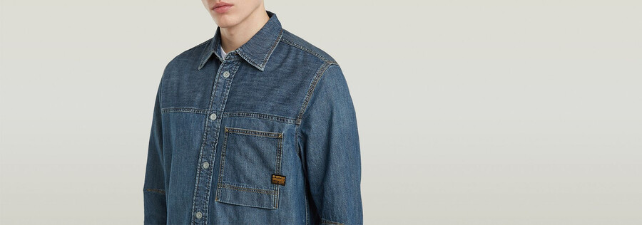 1-pocket regular denim shirt
