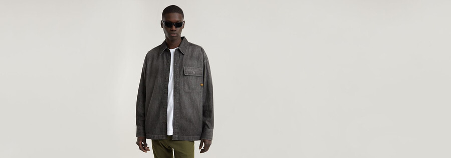boxy flap pocket shirt