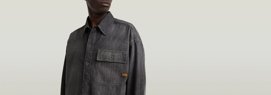 boxy flap pocket shirt