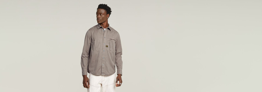 pleated zip regular shirt