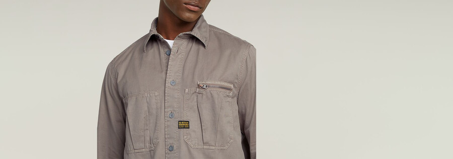 pleated zip regular shirt