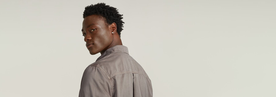pleated zip regular shirt