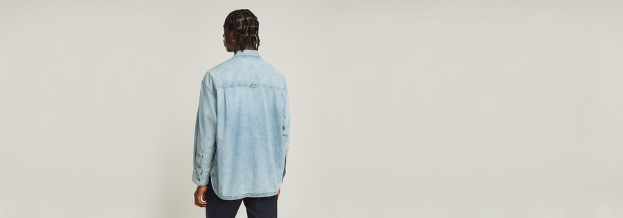 pleated 2-pocket boxy shirt