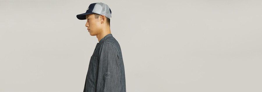stand collar rollup relaxed shirt