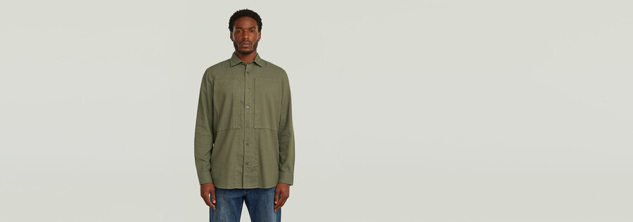 panelled pocket regular shirt