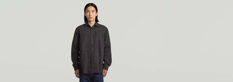 panelled pocket regular shirt