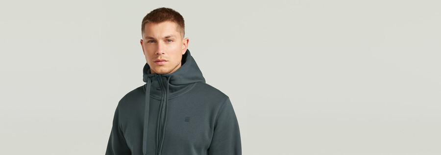 premium core hooded zip sweater