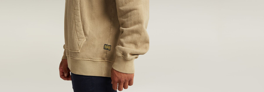 washed half zip relaxed sweater