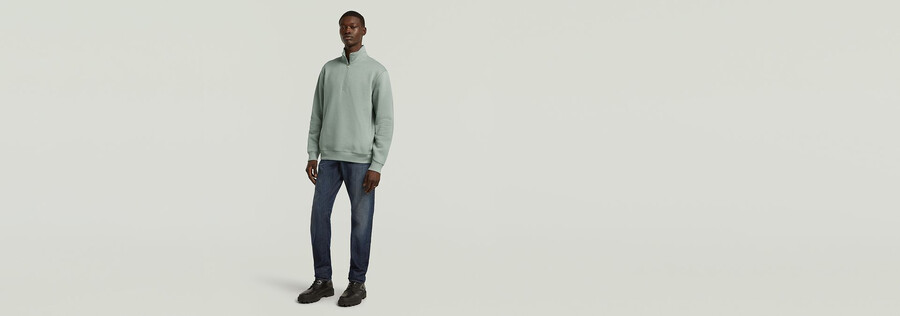 premium core half zip sweater