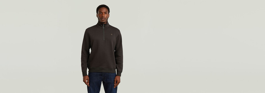 premium core half zip sweater