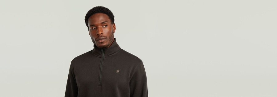 premium core half zip sweater